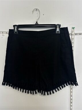 Banana Republic Black Tassel-Trim Bermuda Shorts lined